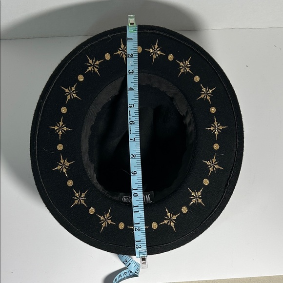 Black Vegan Felt Hat - Gold Starburst Crown - Picture 5 of 5